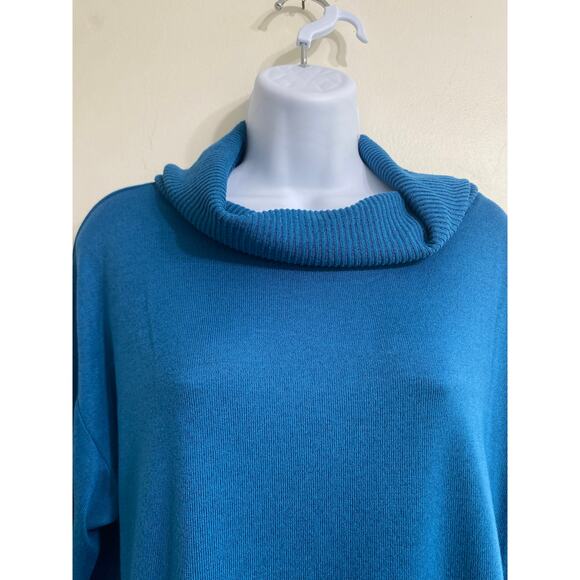 Woman's St John’s Bay Blue Long Sleeve Tunic Sweater- Size Large Staple Chic - Picture 3 of 9